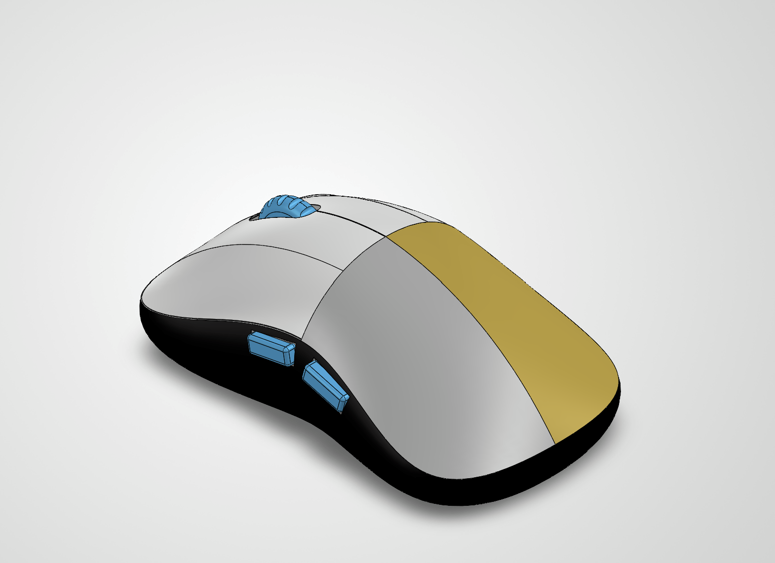 Angled view of the mouse model