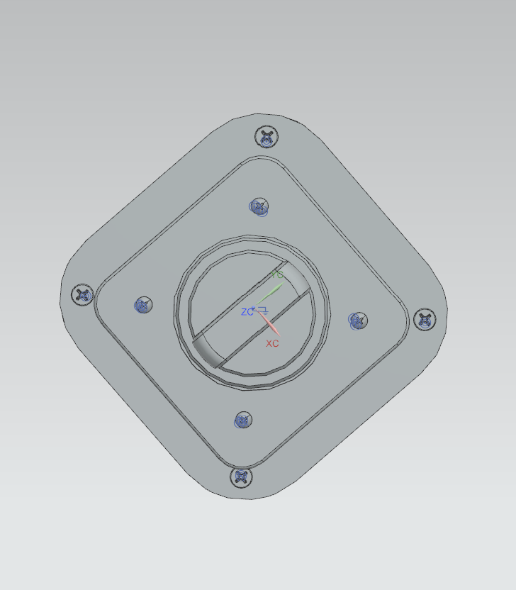Top view of the switch knob and plate